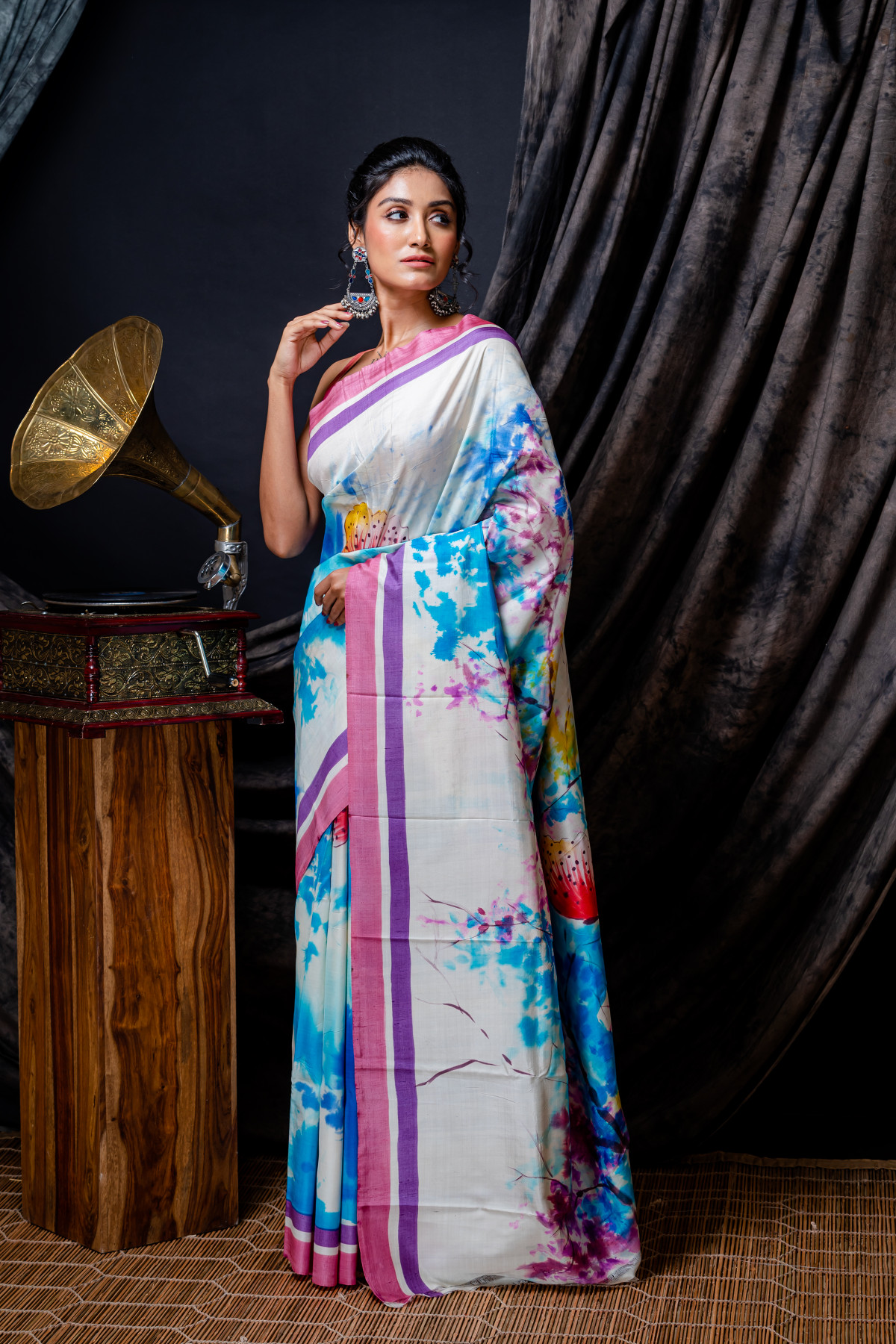 Hand Painted Mulberry Silk Saree